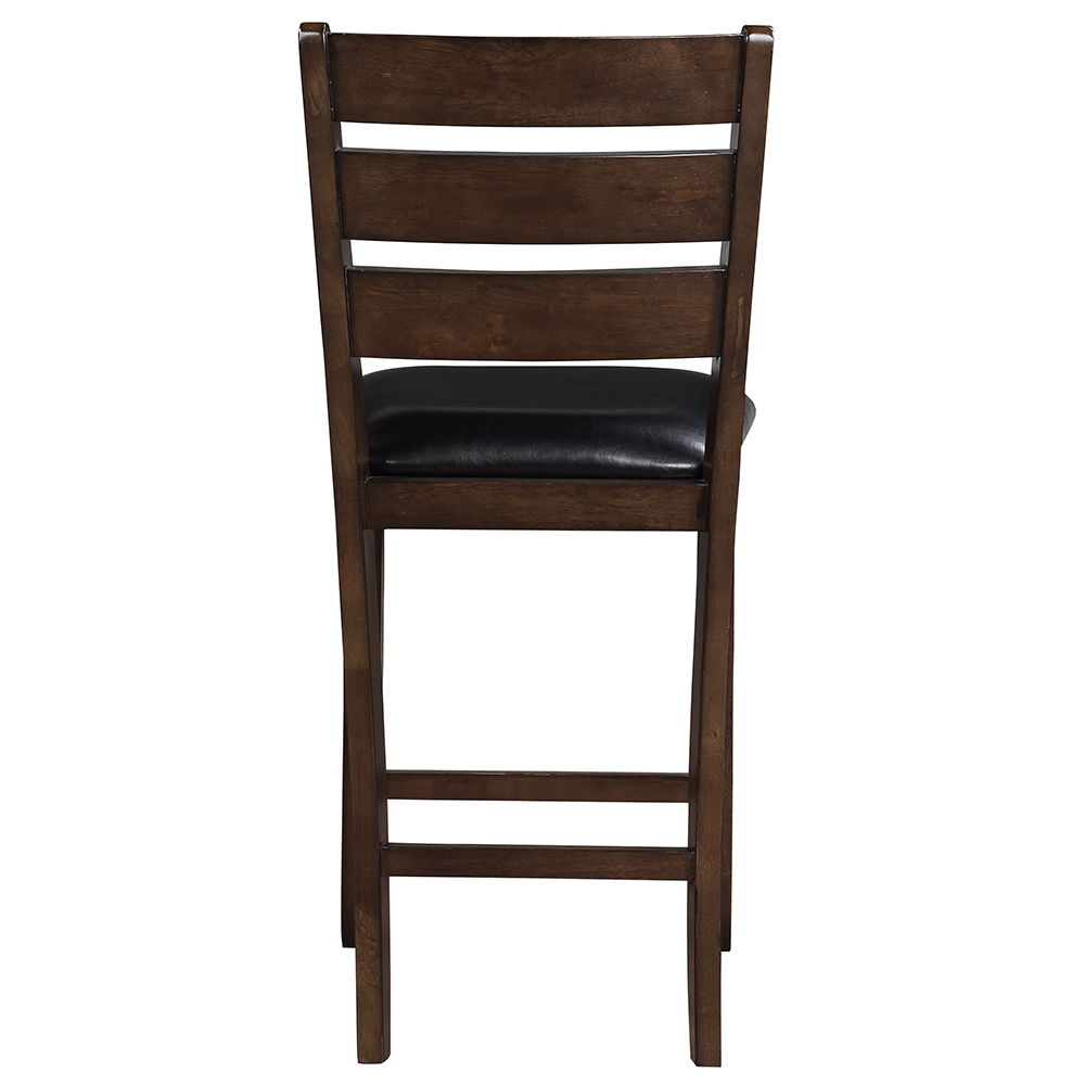 Urbana - Counter Height Chair Set of 2) - Black Synthetic Leather & Espresso