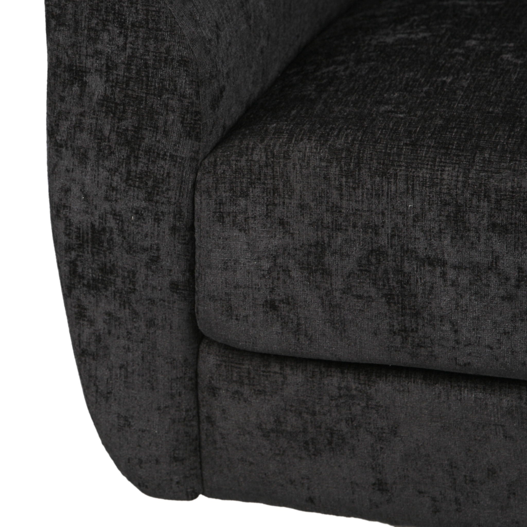 Contemporary Swivel Chair With Wingback Design - Black