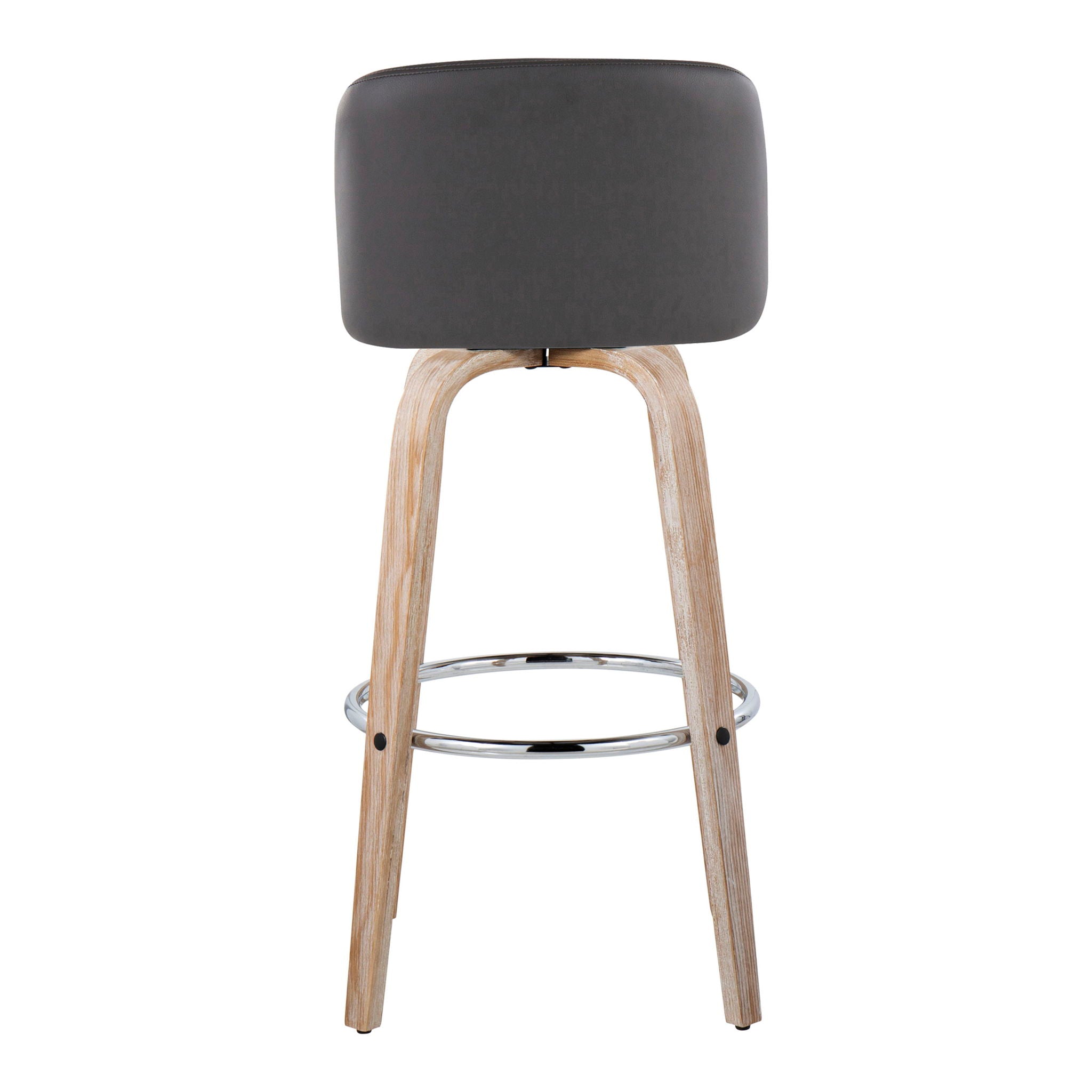 Toriano - Contemporary Fixed Height Barstool With Swivel & Round Footrest (Set of 2)