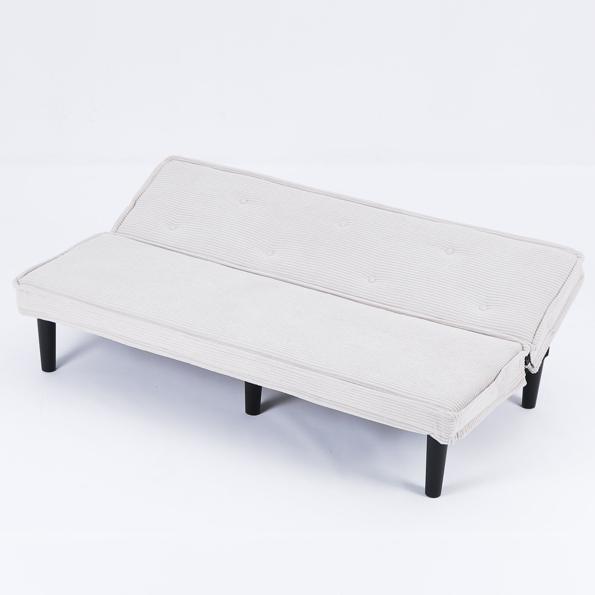 Versatile Corduroy Sofa Bed With Solid Wood Frame