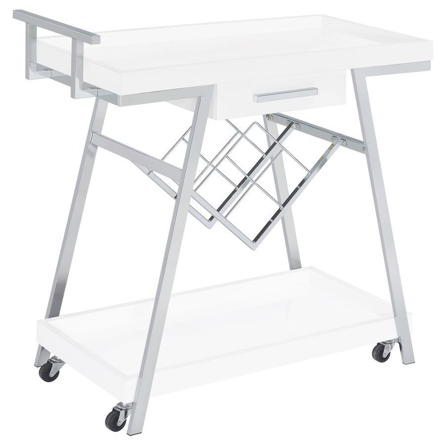 Coaster Fine Furniture Kinney - 1-Drawer Engineered Wood Bar Cart | Meri Furniture