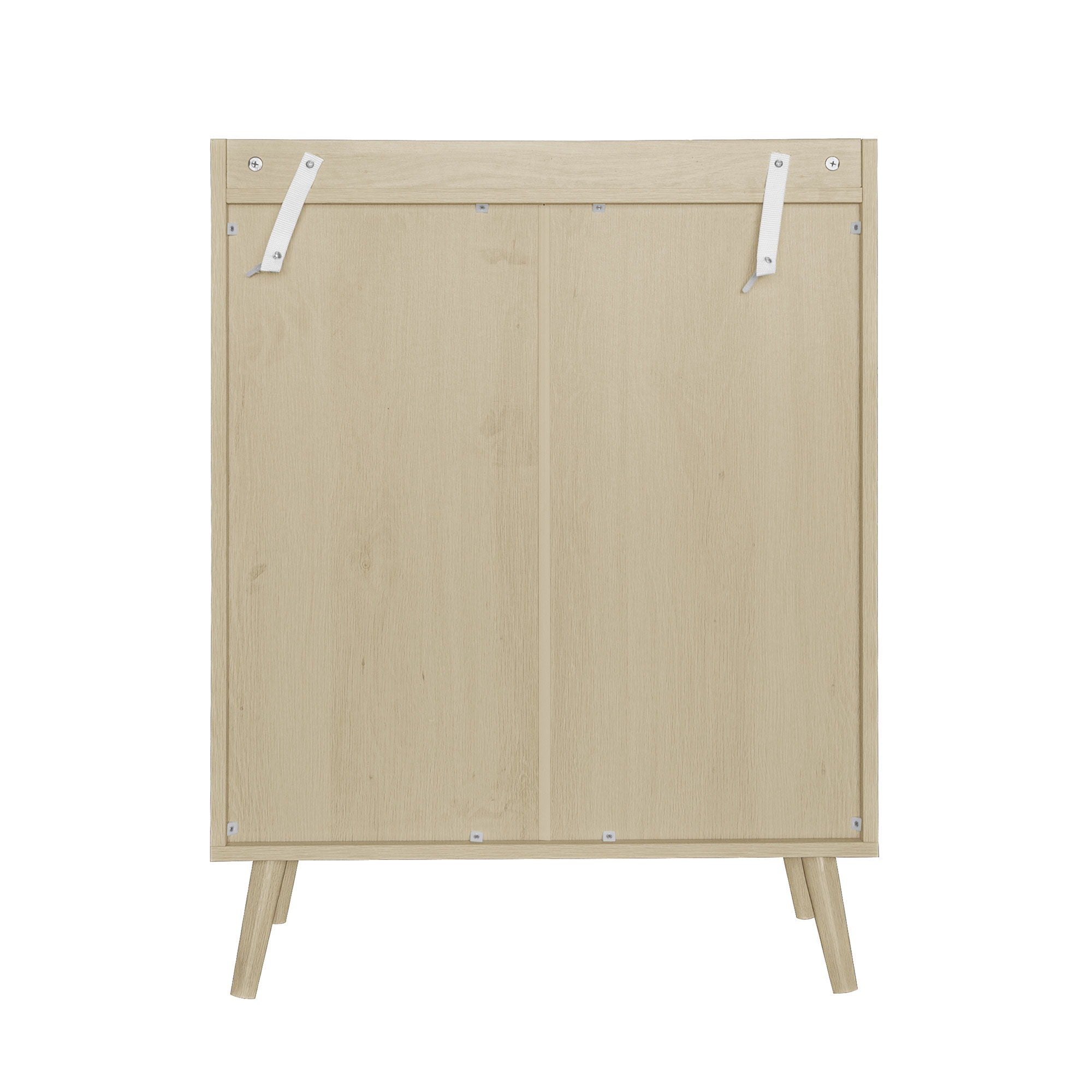 2 Door Shoe Rack, Freestanding, Modern Shoe Storage Cabinet, For Entryway - Natural