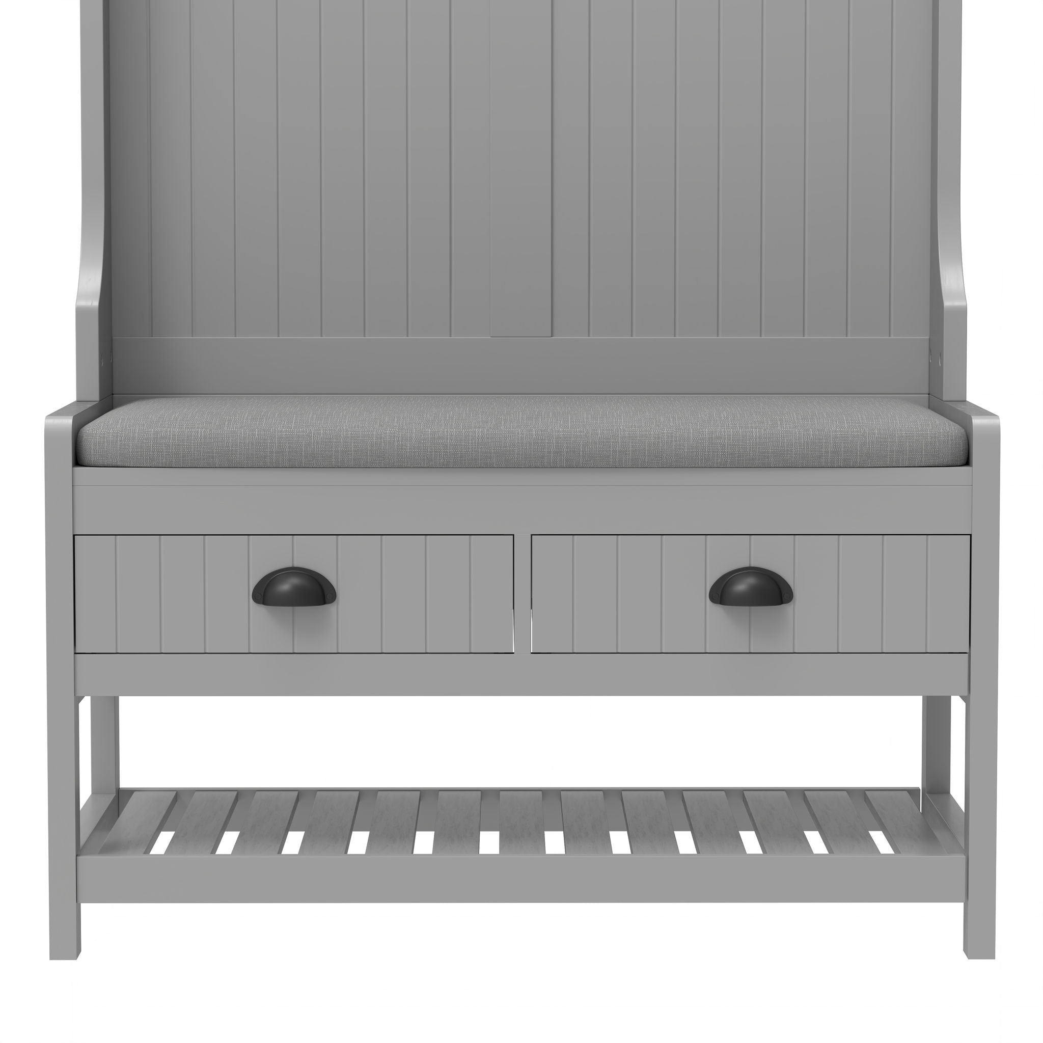 Modern 3 In 1 Hallway Hall Tree With Storage Drawers, Coat Rack, Shoe Rack Bench And Cushion