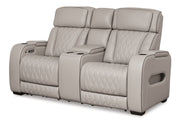 Signature Design by Ashley® Boyington - Power Reclining Loveseat With Console/Adj Hdrst | Meri Furniture