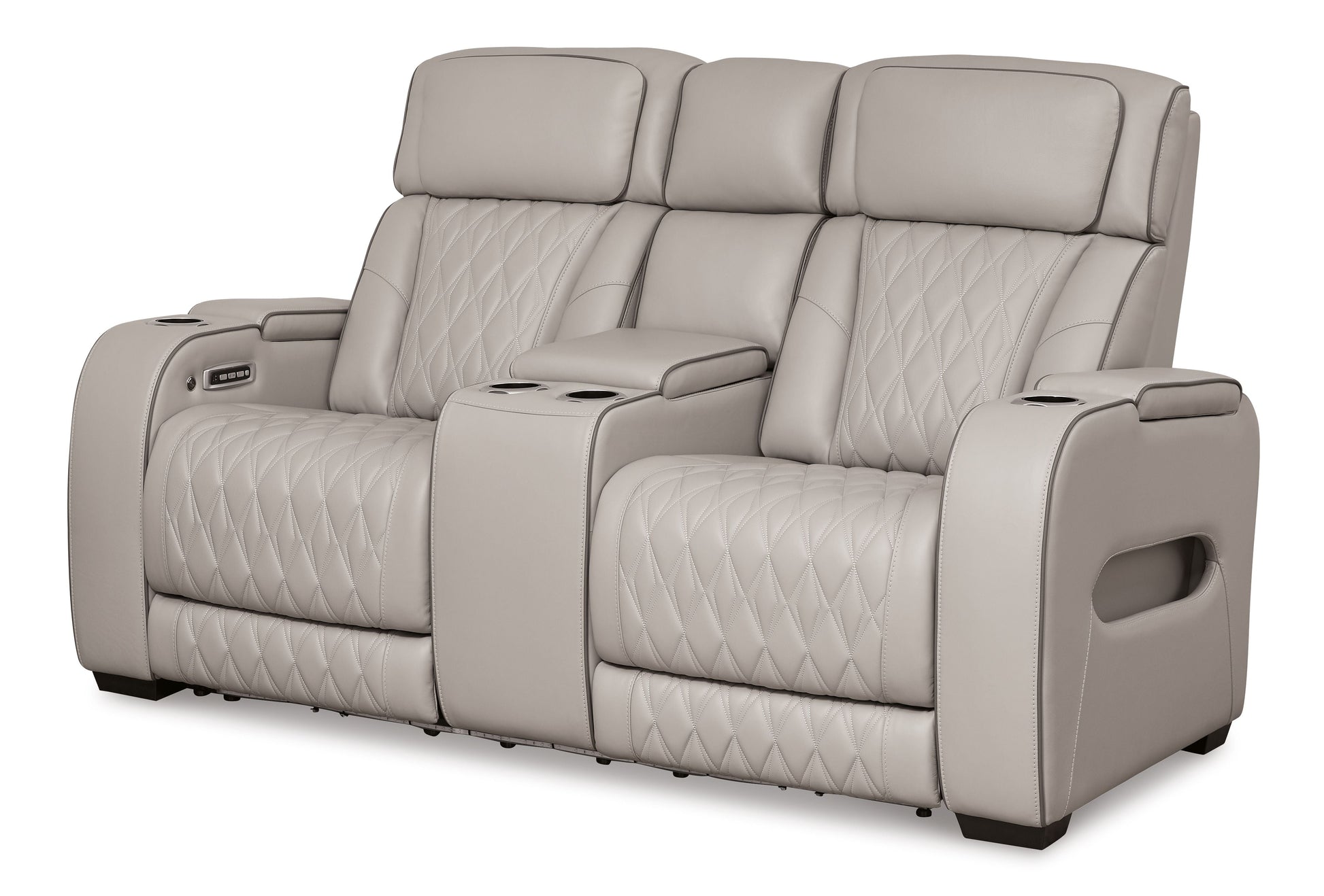 Signature Design by Ashley® Boyington - Power Reclining Loveseat With Console/Adj Hdrst | Meri Furniture
