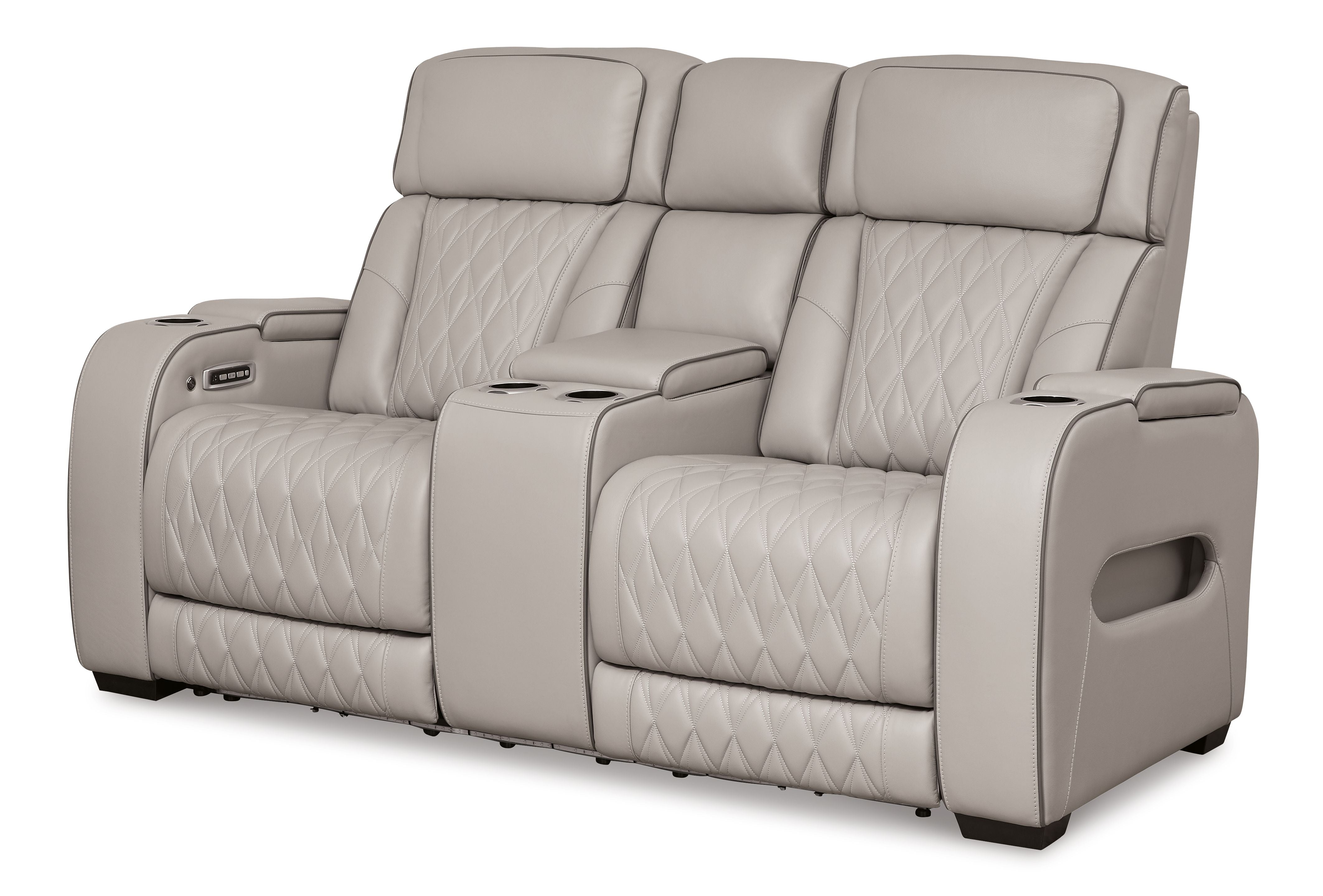Signature Design by Ashley® Boyington - Power Reclining Loveseat With Console/Adj Hdrst | Meri Furniture