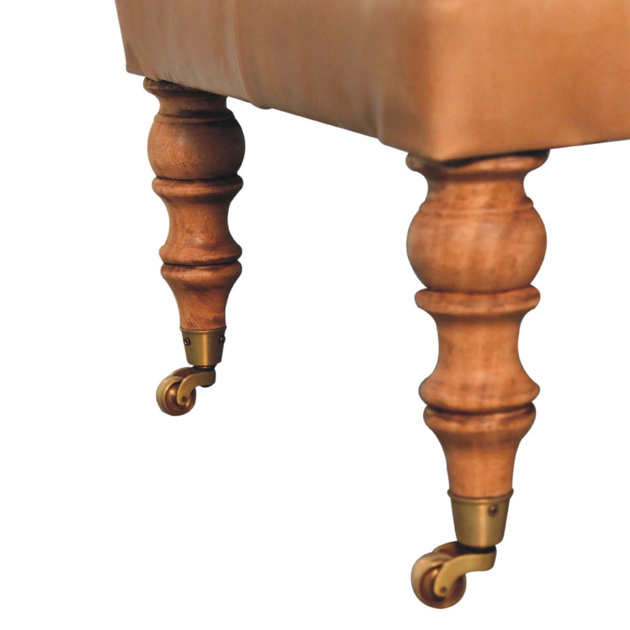 Buffalo - Leather Ottoman With Castor Legs
