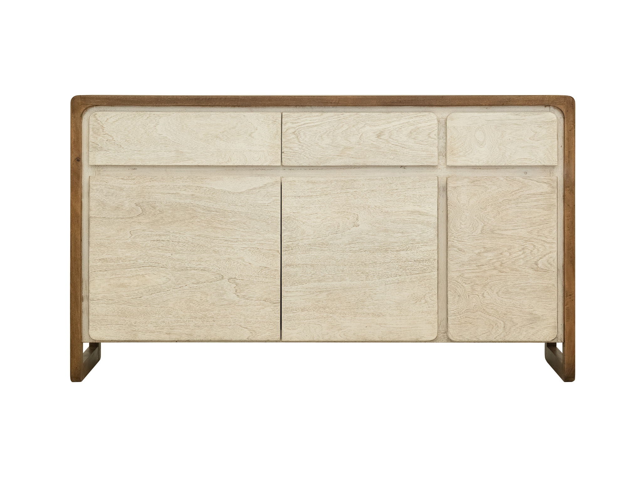 Evoke - 3 Drawer & 3 Door TV Stand/Console - Ivory / Brown
