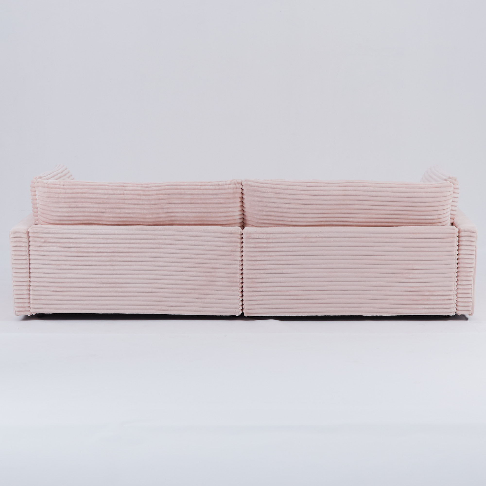 Elegant Corduroy Sofa With Throw Pillows And Backrests