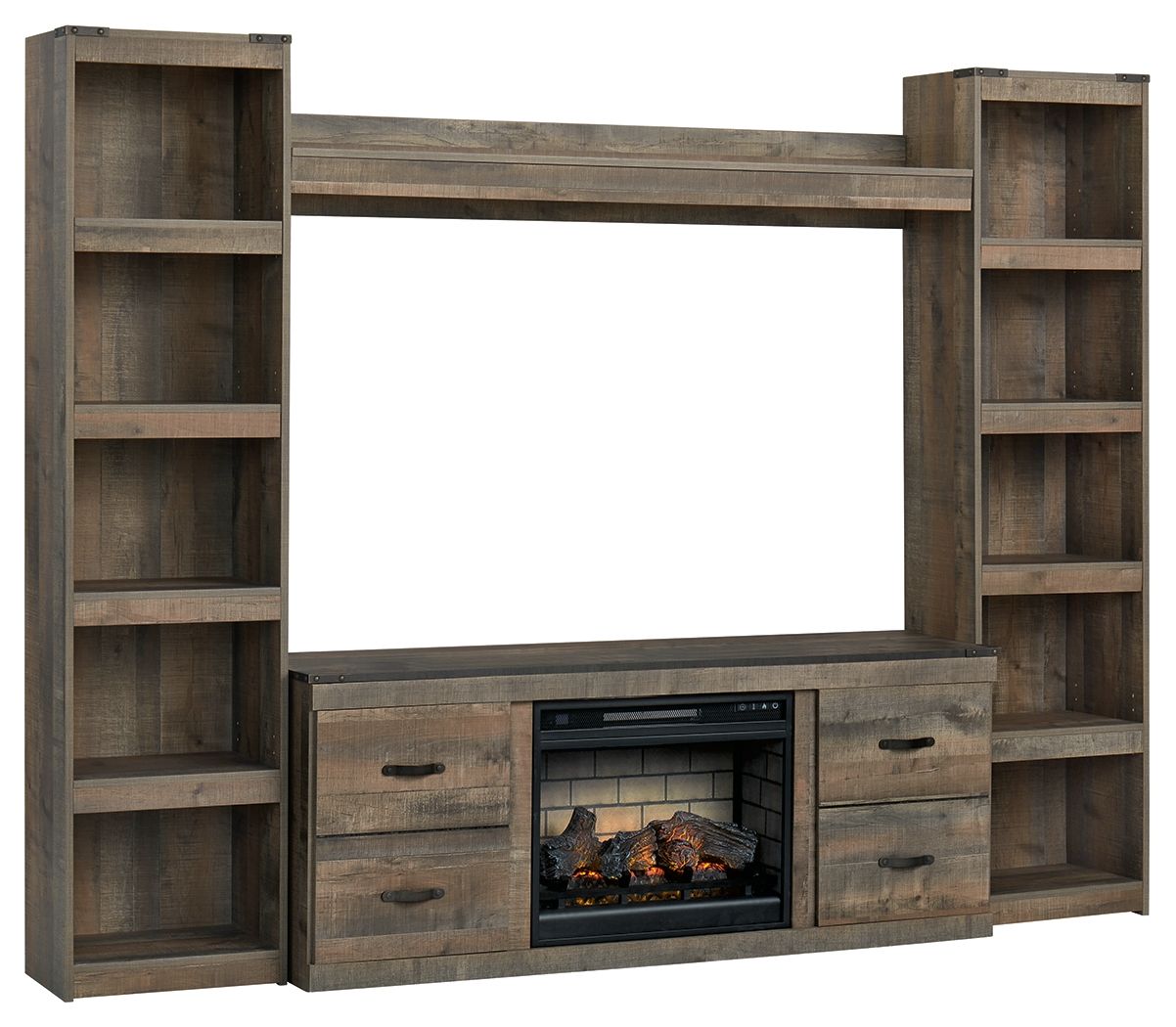 Signature Design by Ashley® Trinell - 4-Piece Entertainment Center With 60" TV Stand | Meri Furniture