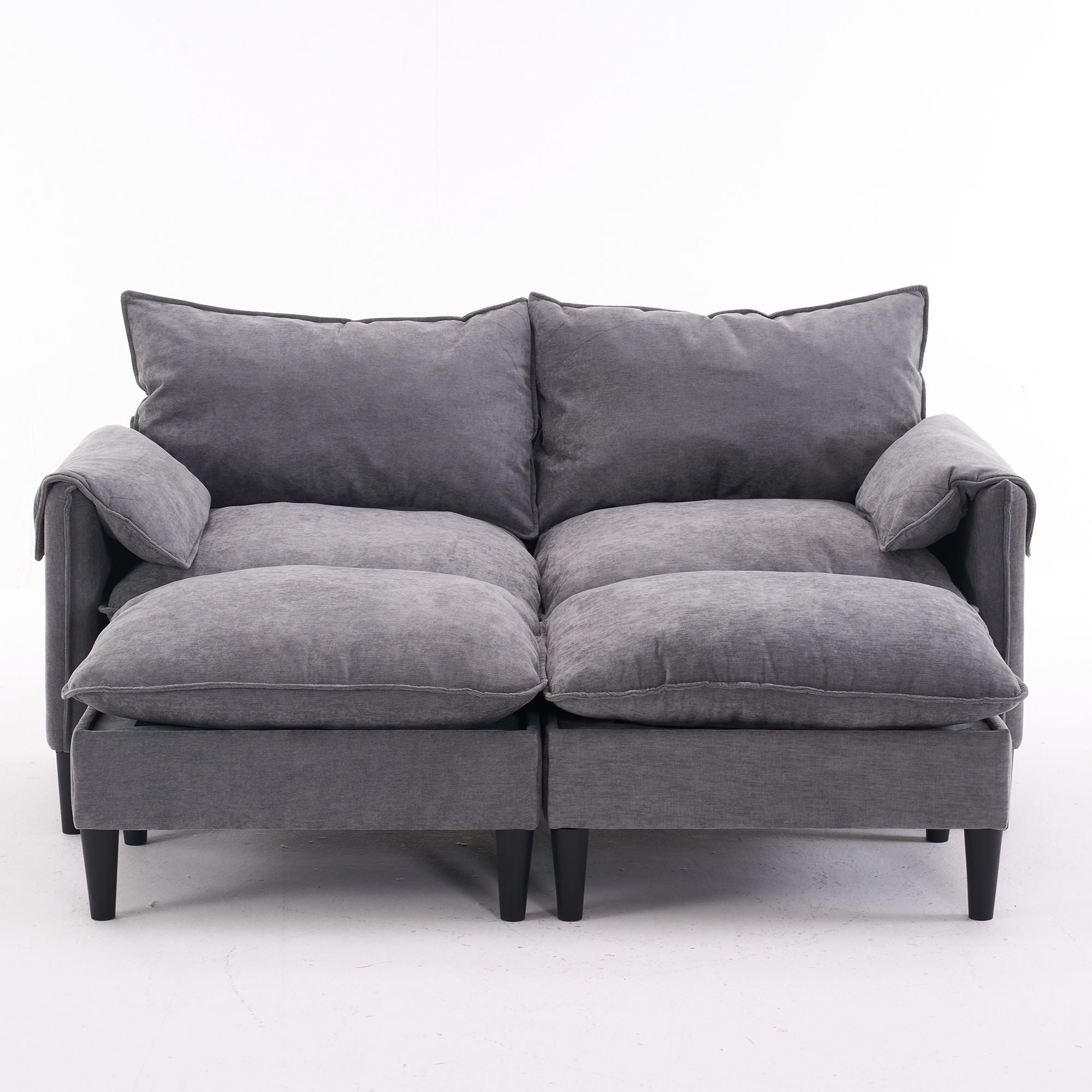 Convertible Combination Sofa With Footstools With Storage
