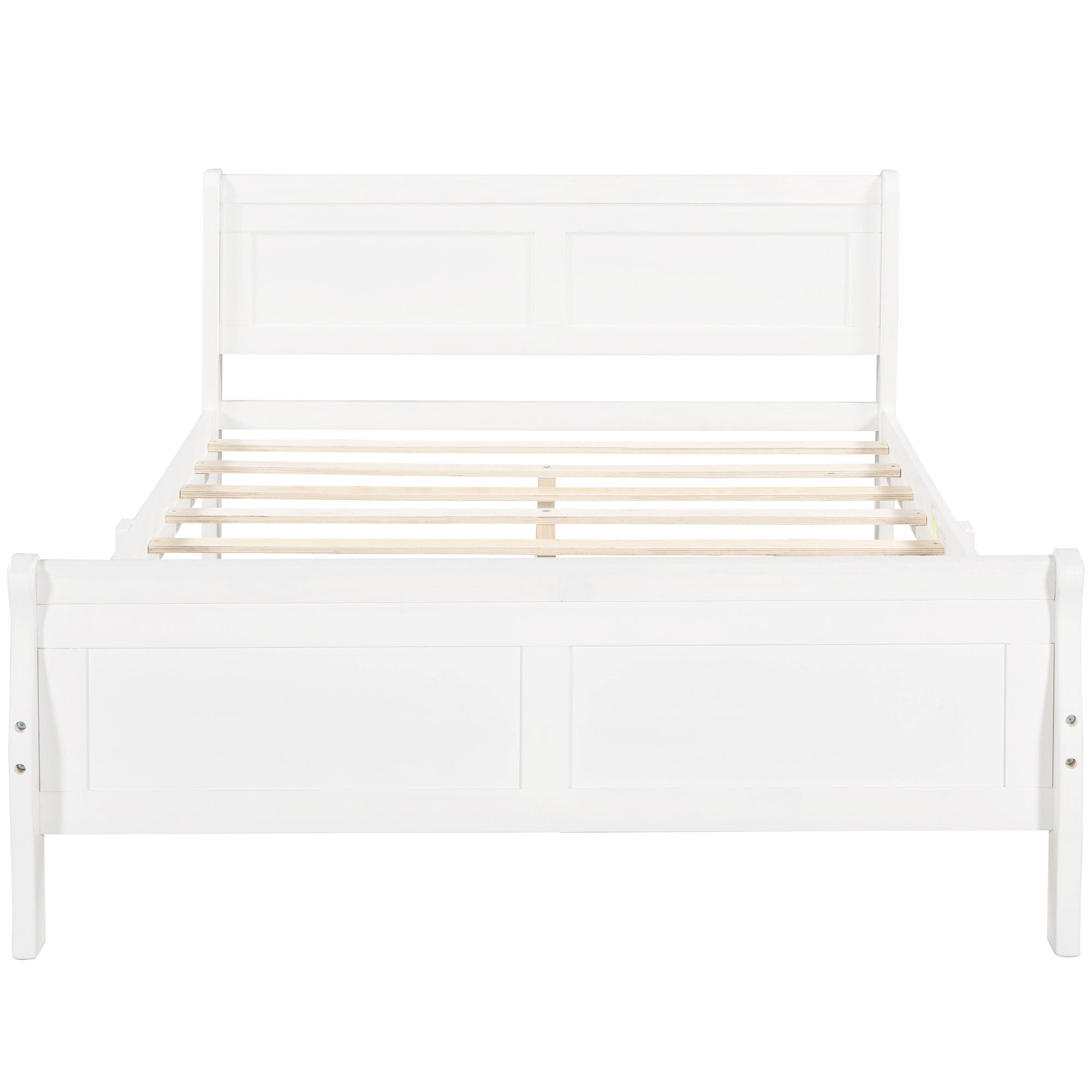 Platform Bed Frame Mattress Foundation Sleigh Bed With Headboard / Footboard / Wood Slat Suppor