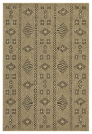 Earth - 5'3" X 7'3" Indoor, Outdoor Area Rug Polypropylene - Jute / Black
