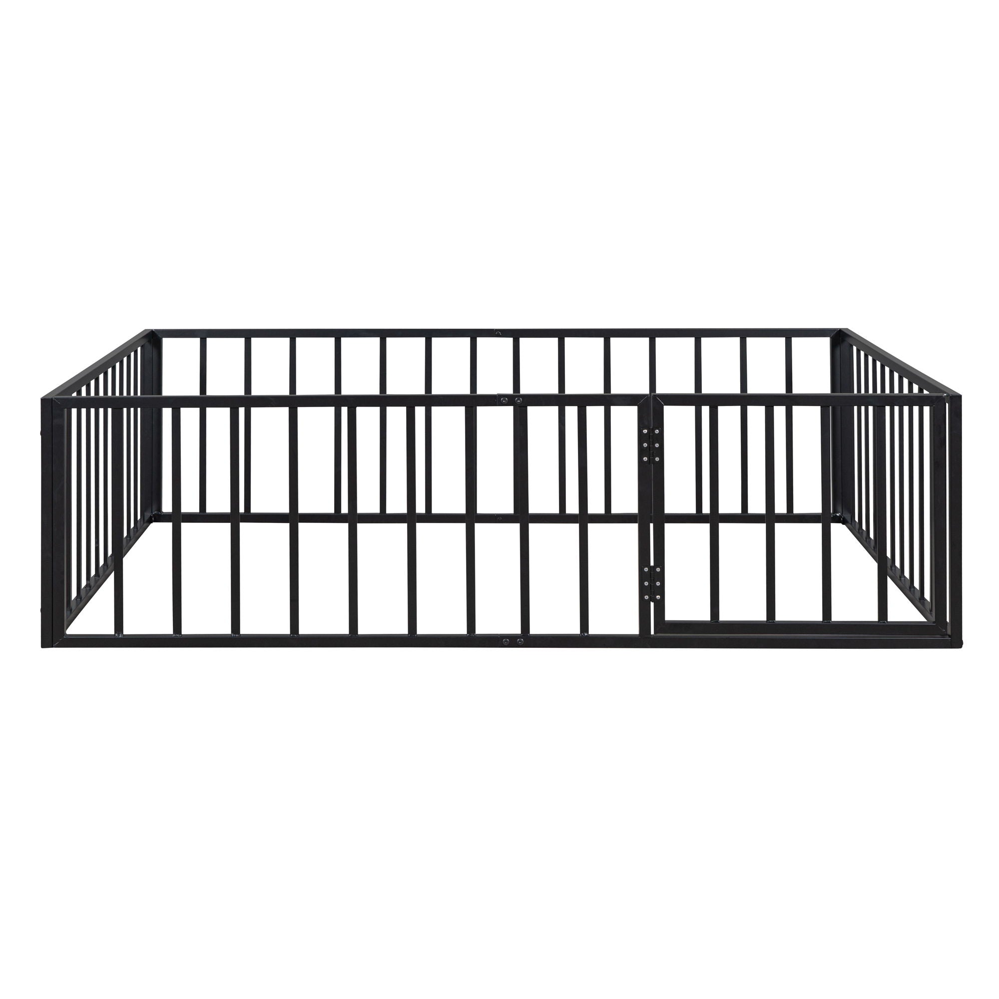 Metal Floor Bed Frame With Fence And Door