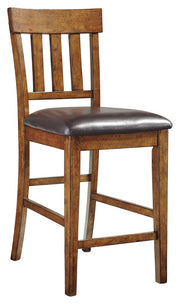 Signature Design by Ashley® Ralene - Medium Brown - Upholstered Barstool (Set of 2) | Meri Furniture