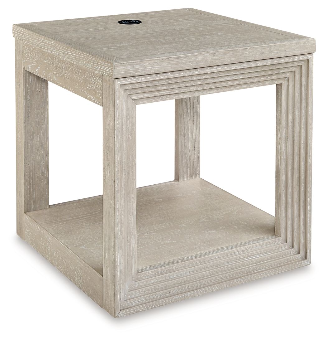 Signature Design by Ashley® Marxhart - Bisque - Square End Table | Meri Furniture