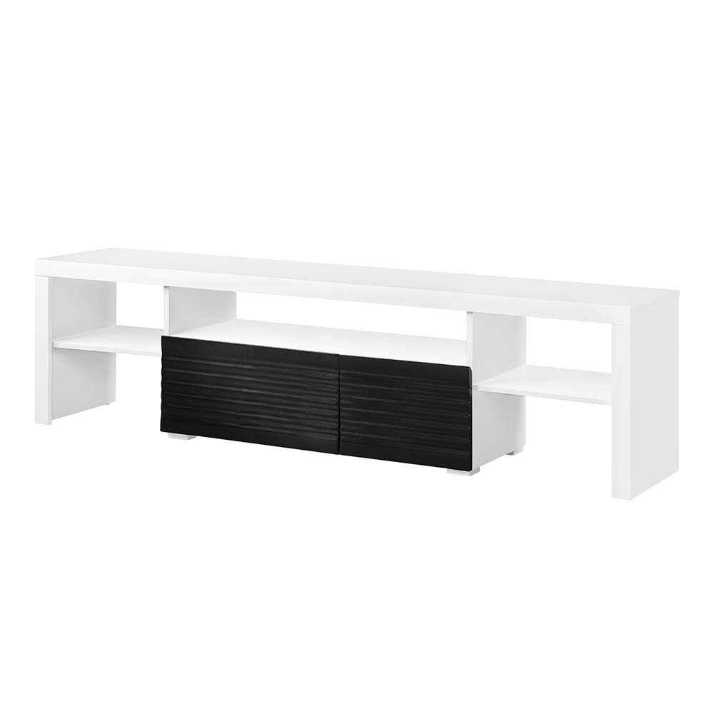 ACME Buck II - TV Stand - White & Black High Gloss Finish | Meri Furniture