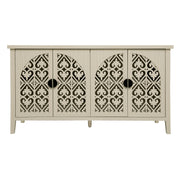 Hollowed Out Cabinet With 4 Doors, Suitable For Bedroom - Natural