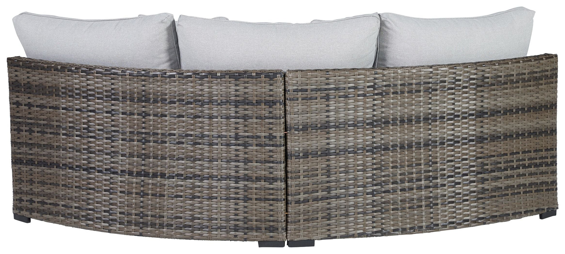 Signature Design by Ashley® Harbor Court - Gray - Curved Loveseat With Cushion | Meri Furniture