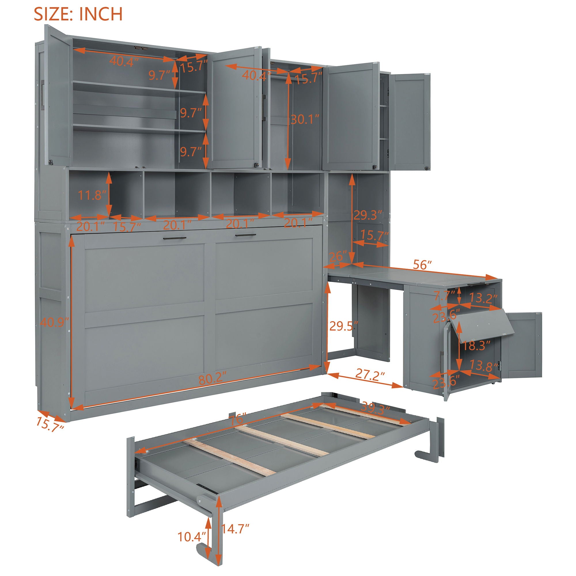 Murphy Wall Bed With Closet, Drawers & Desk