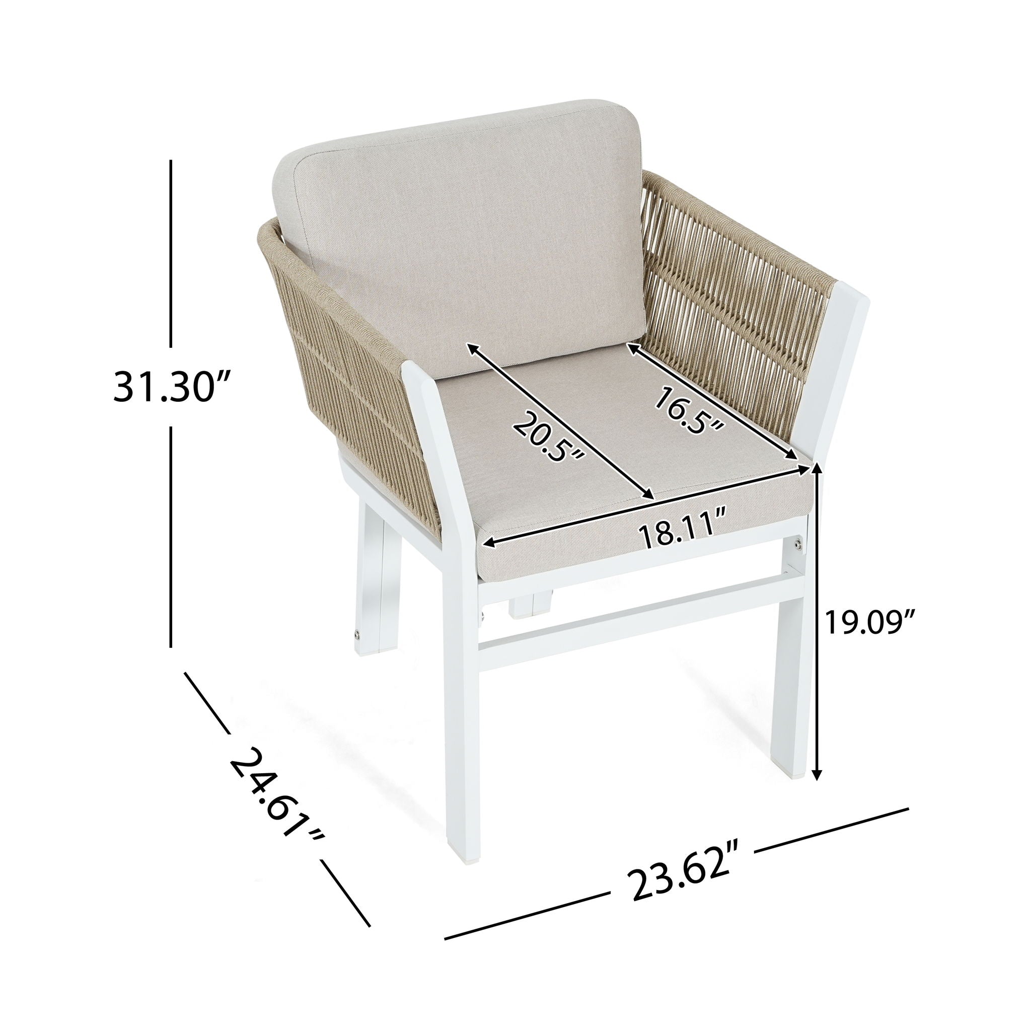 Outdoor Dining Chair, All-Weather Patio Seating For Backyard (Set of 2)