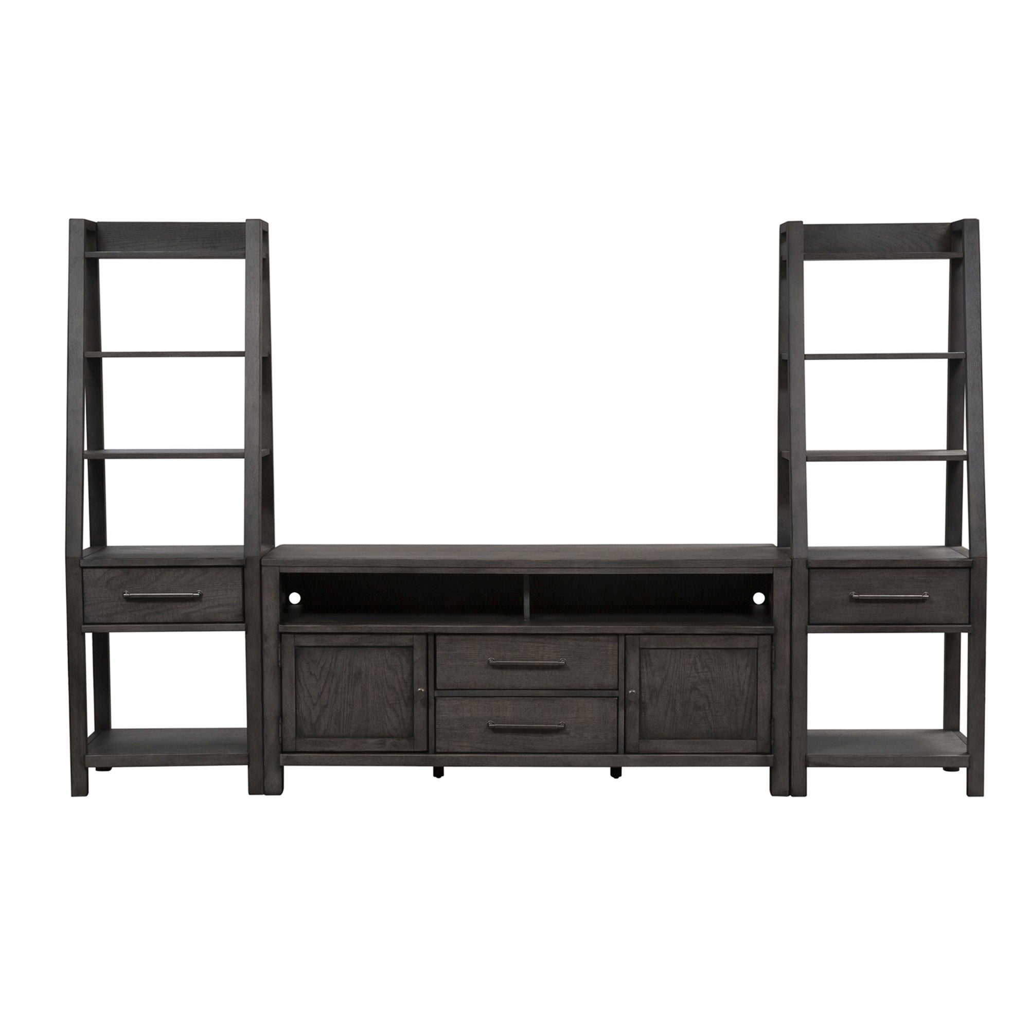 Liberty Furniture Modern Farmhouse - Entertainment Center With Piers - Dusty Charcoal | Meri Furniture
