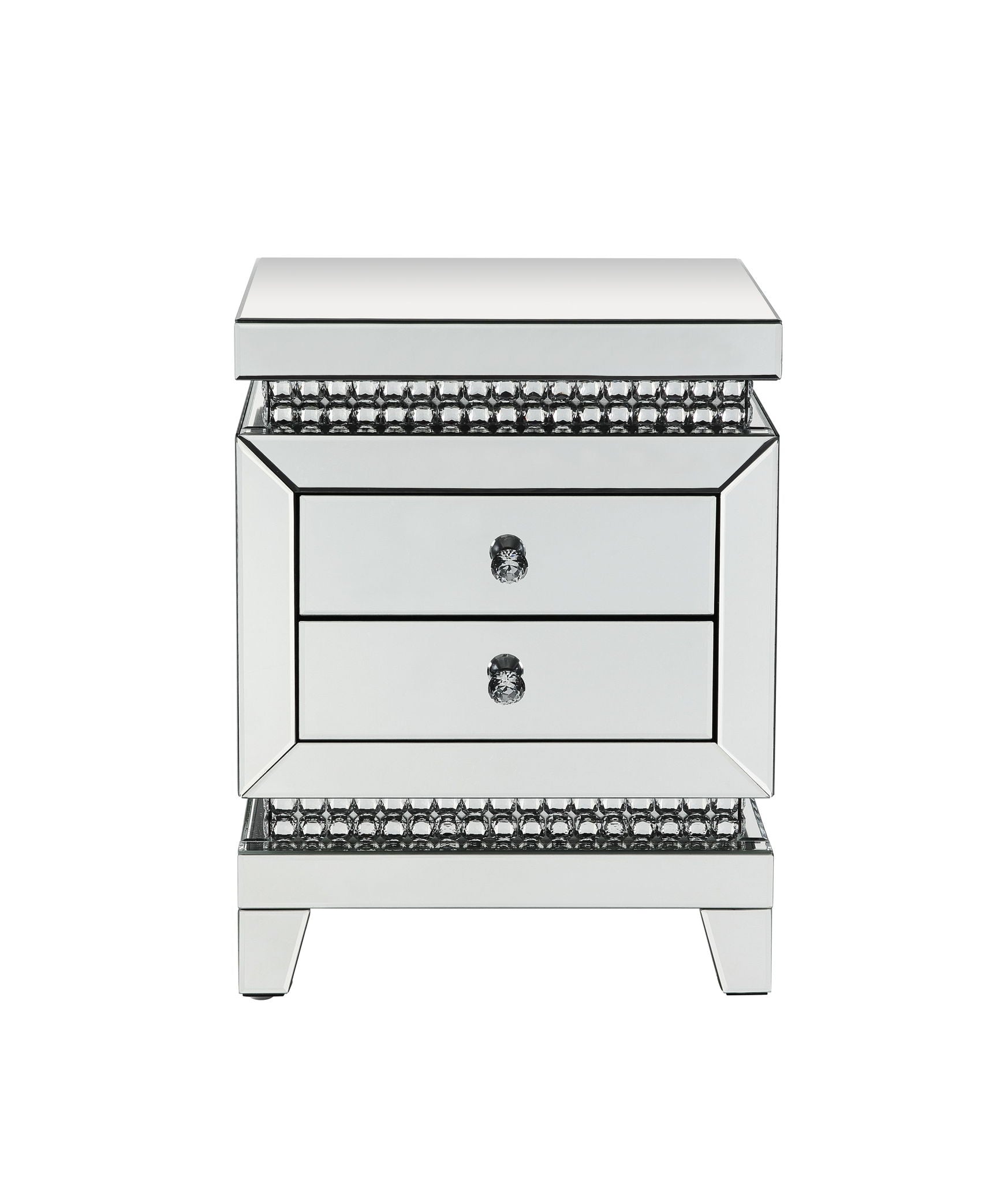 Lotus - Accent Table - Mirrored & Faux Ice Cube Crystals