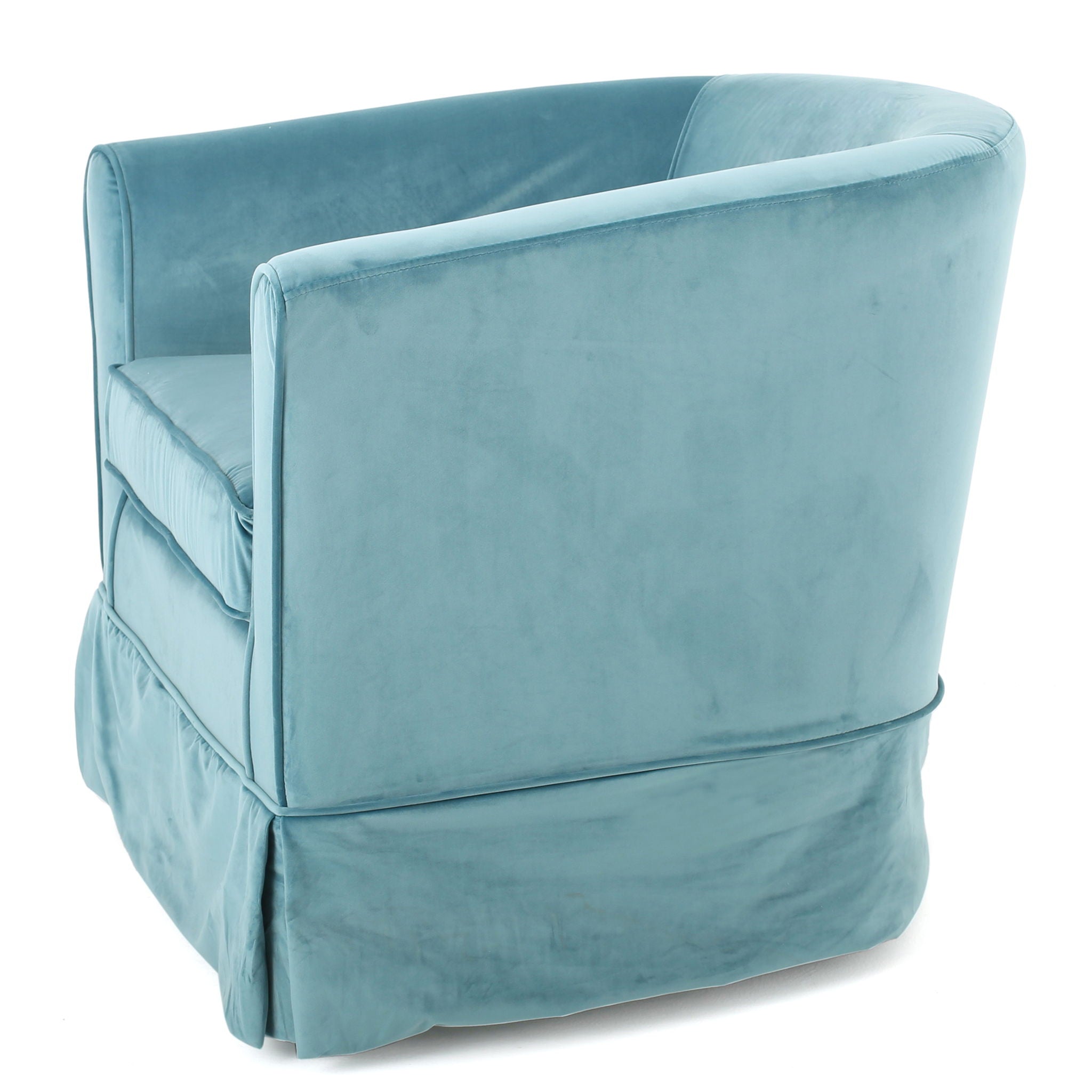 Zeniqua - Upholstered Velvet Swivel Chair With Loose Cover