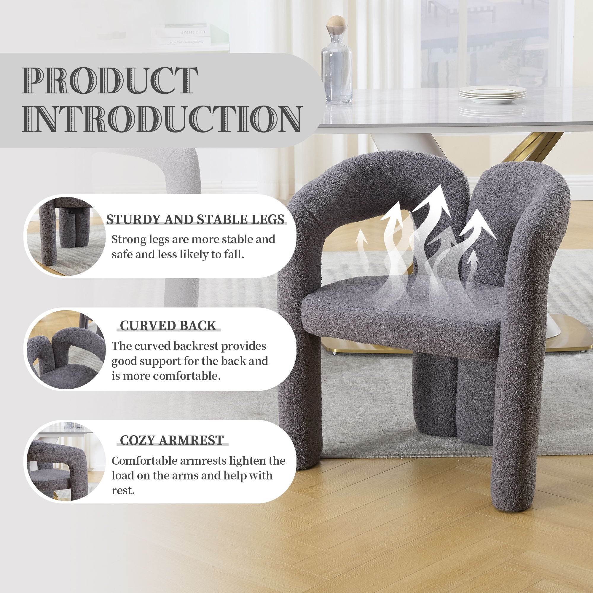 Coolmore Contemporary Designed Accent / Dining Chair With Armrests
