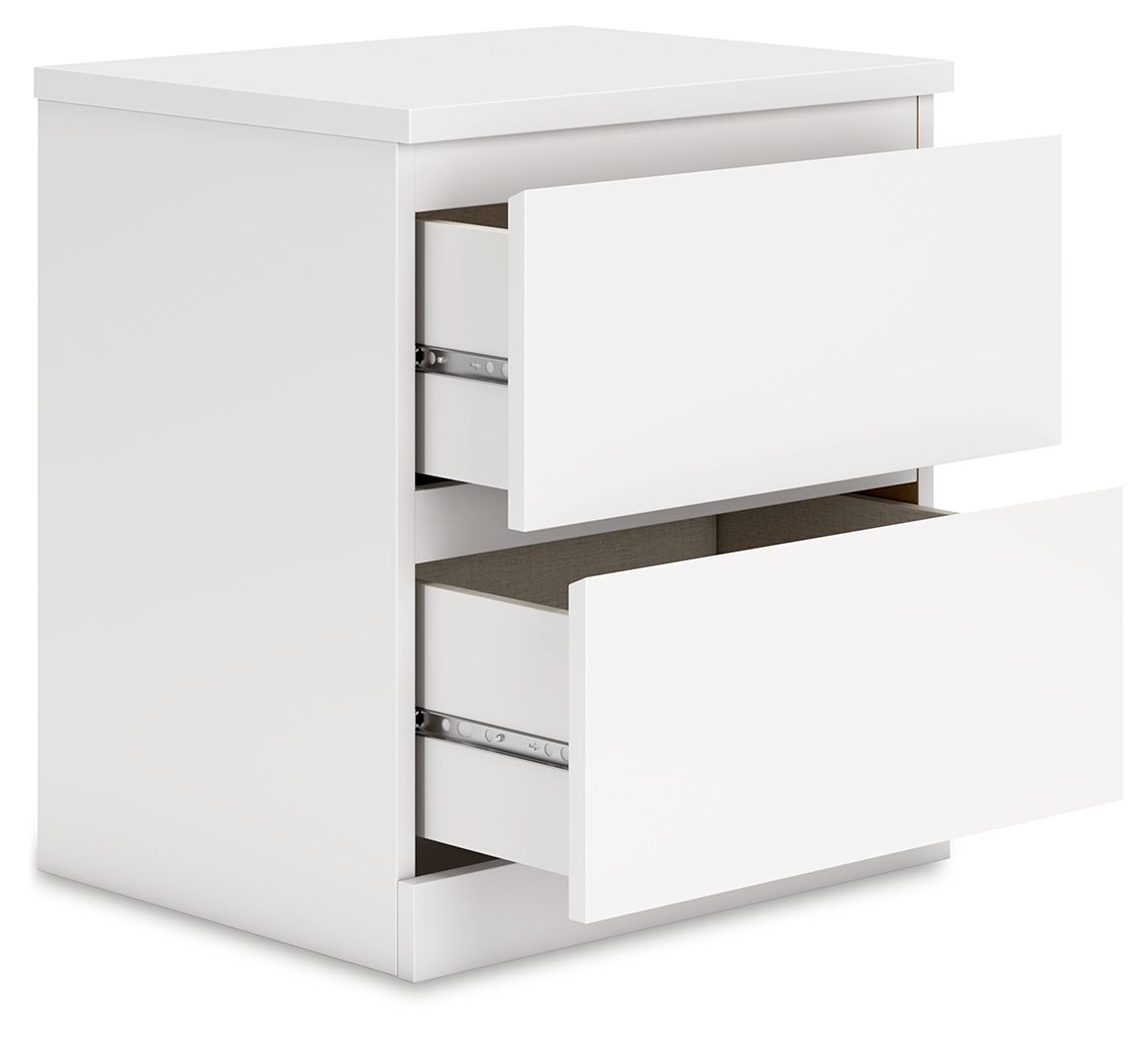 Signature Design by Ashley® Onita - White - Two Drawer Night Stand | Meri Furniture