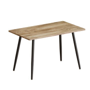 Modern Minimalist 47" Wood Dining Table With Metal Legs For 4 - Wood
