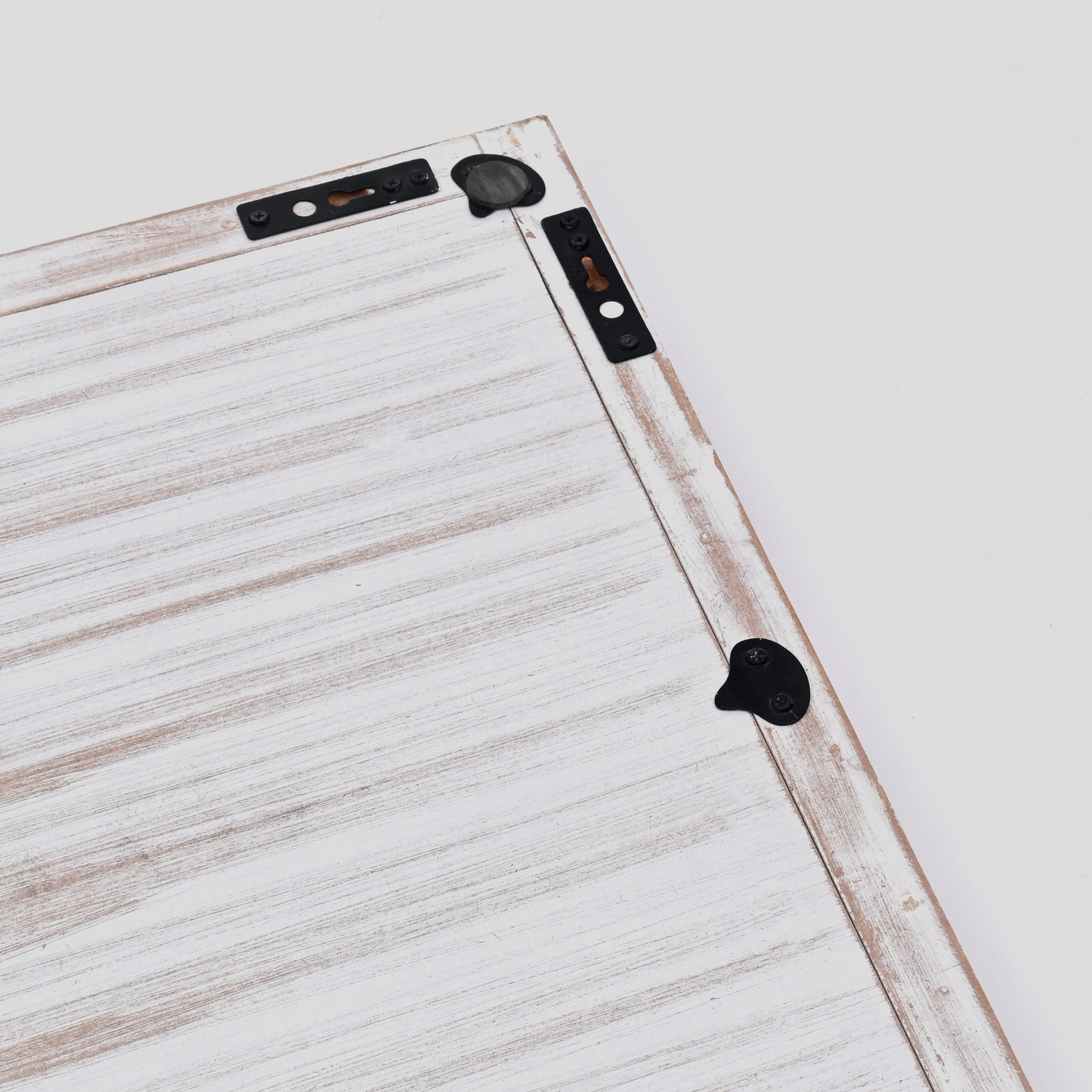 Floral Hand Carved Mandala Rectangle Wall Decor With Mirror - Antique Brown / White