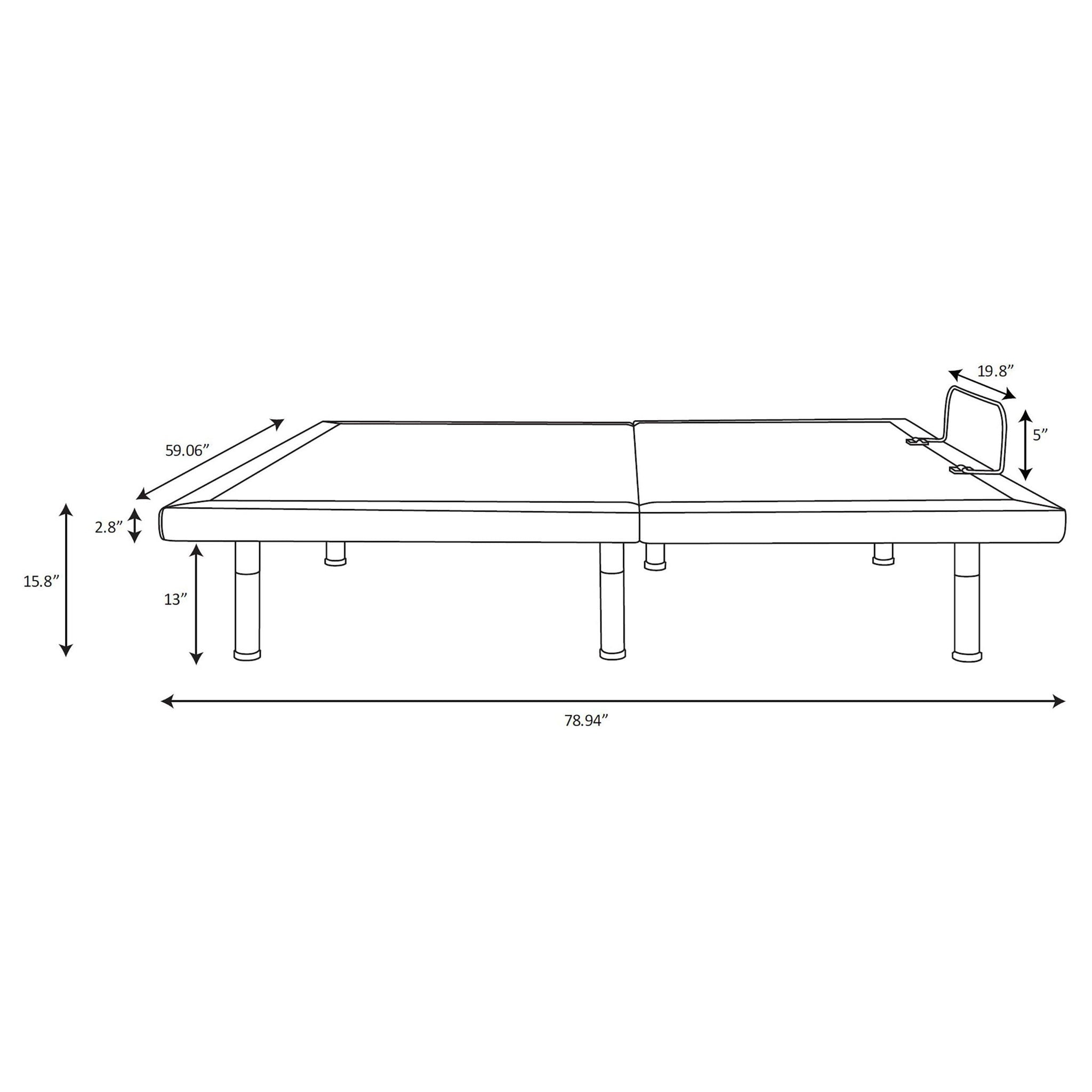 Negan Queen Adjustable Bed Base Grey and Black