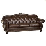 Anondale - Sofa - Espresso Top Grain Leather Match