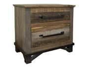 International Furniture Direct Loft Brown - 2 Drawer Nightstand - Two Tone Gray / Brown | Meri Furniture