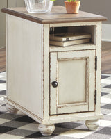 Ashley Furniture Realyn - White / Brown - Chair Side End Table - Ac / Usb | Meri Furniture