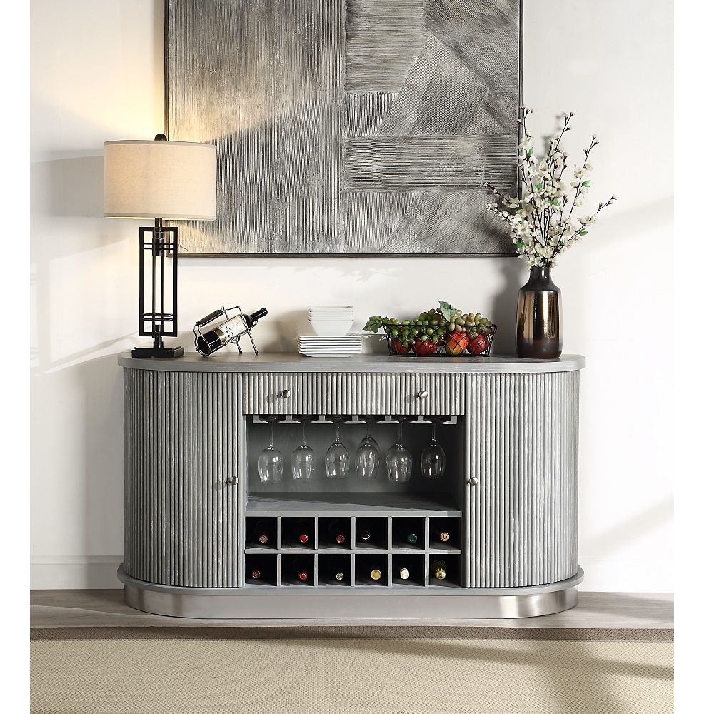 ACME Adalynn - Server - Weathered Gray Oak | Meri Furniture