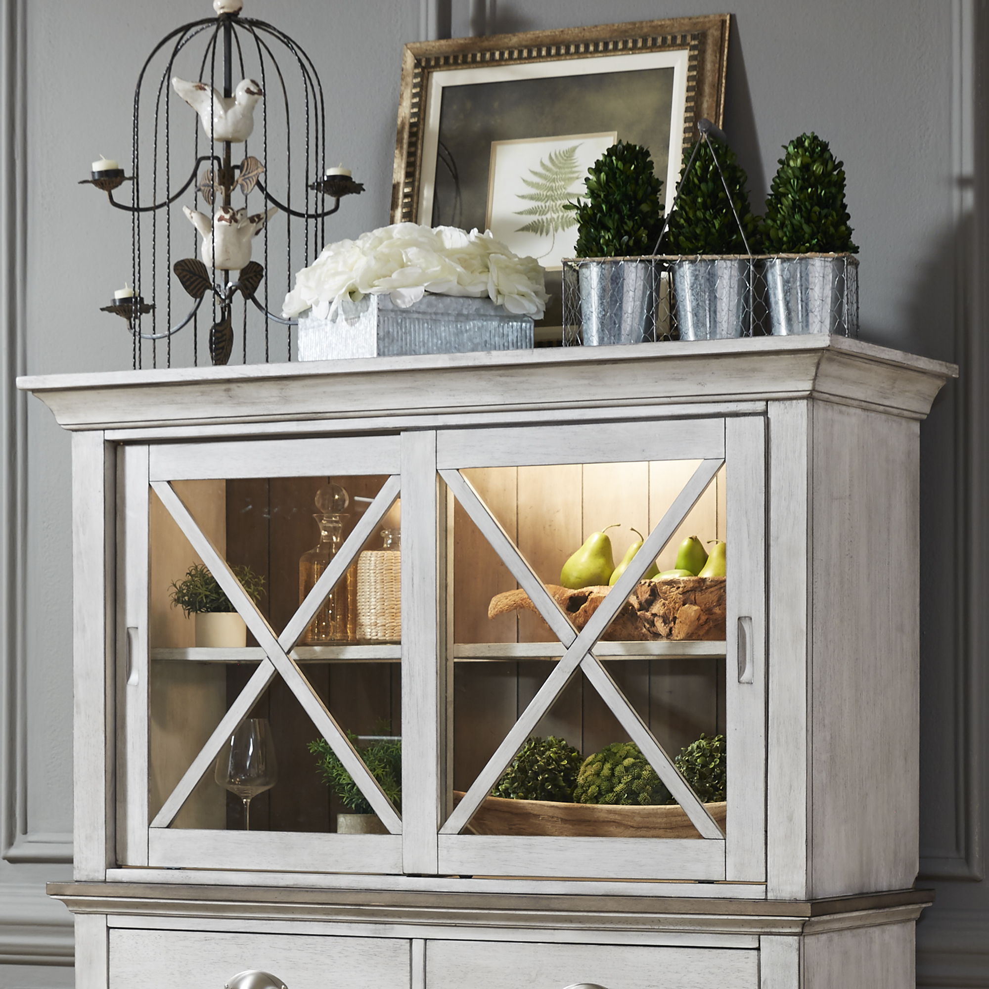 Liberty Furniture Ocean Isle - Hutch - Antique White | Meri Furniture