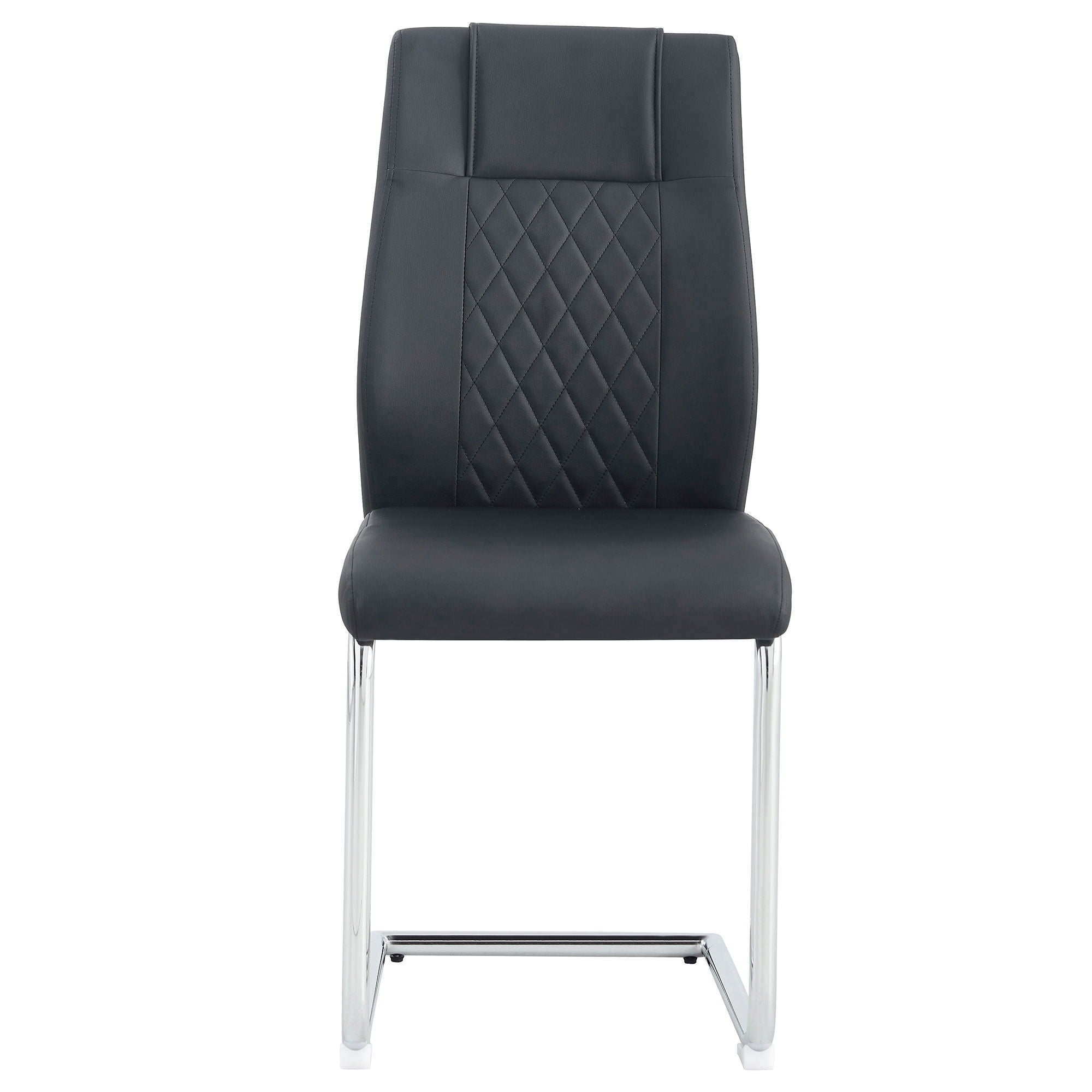 Modern Dining Chairs With Padded Seat, Metal Legs
