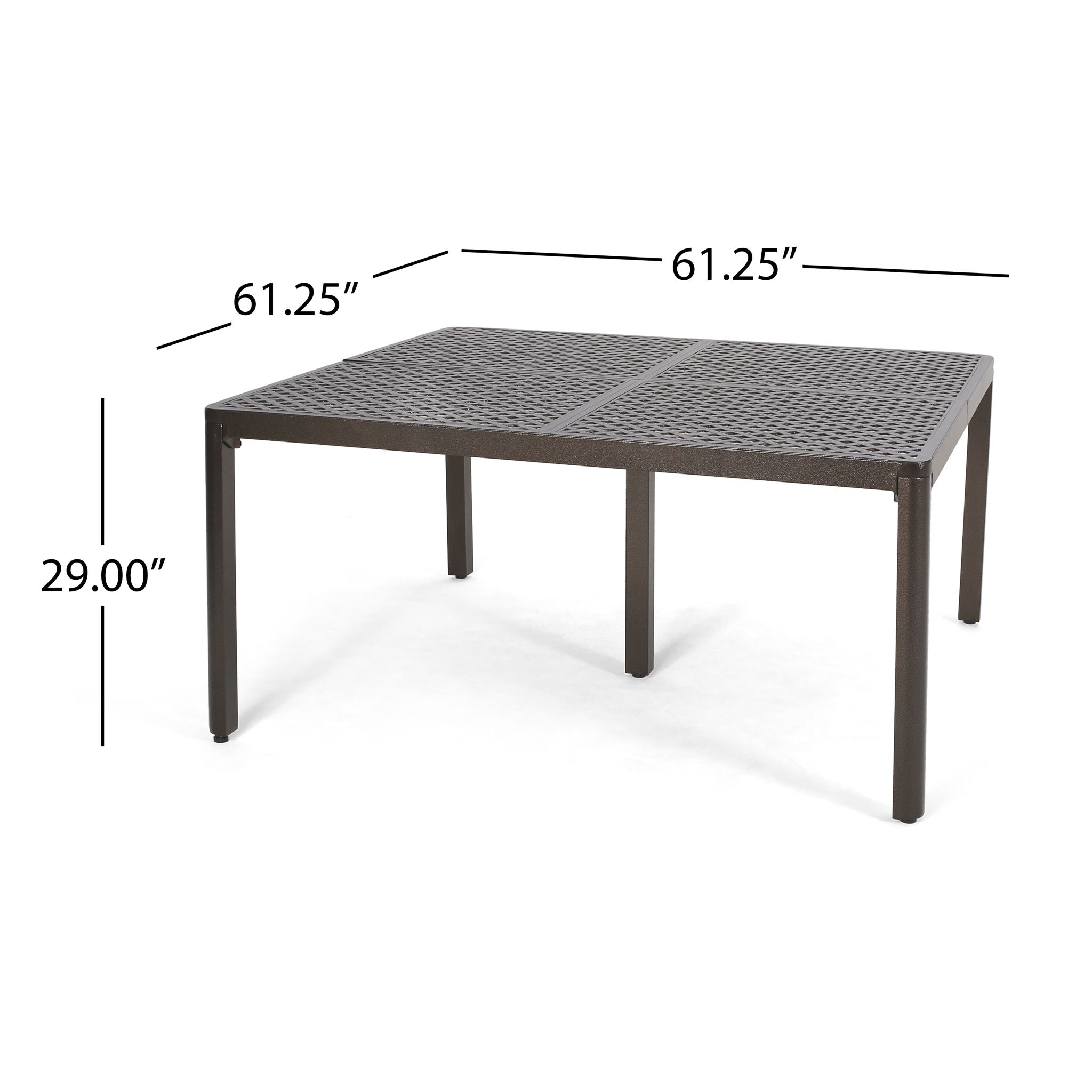 Outdoor Modern Aluminum Dining Table With Woven Accents