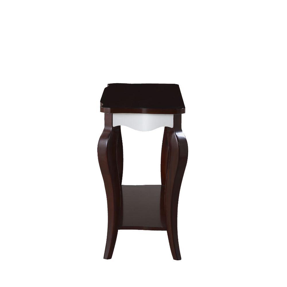 ACME Mathias - Accent Table - Walnut & White | Meri Furniture
