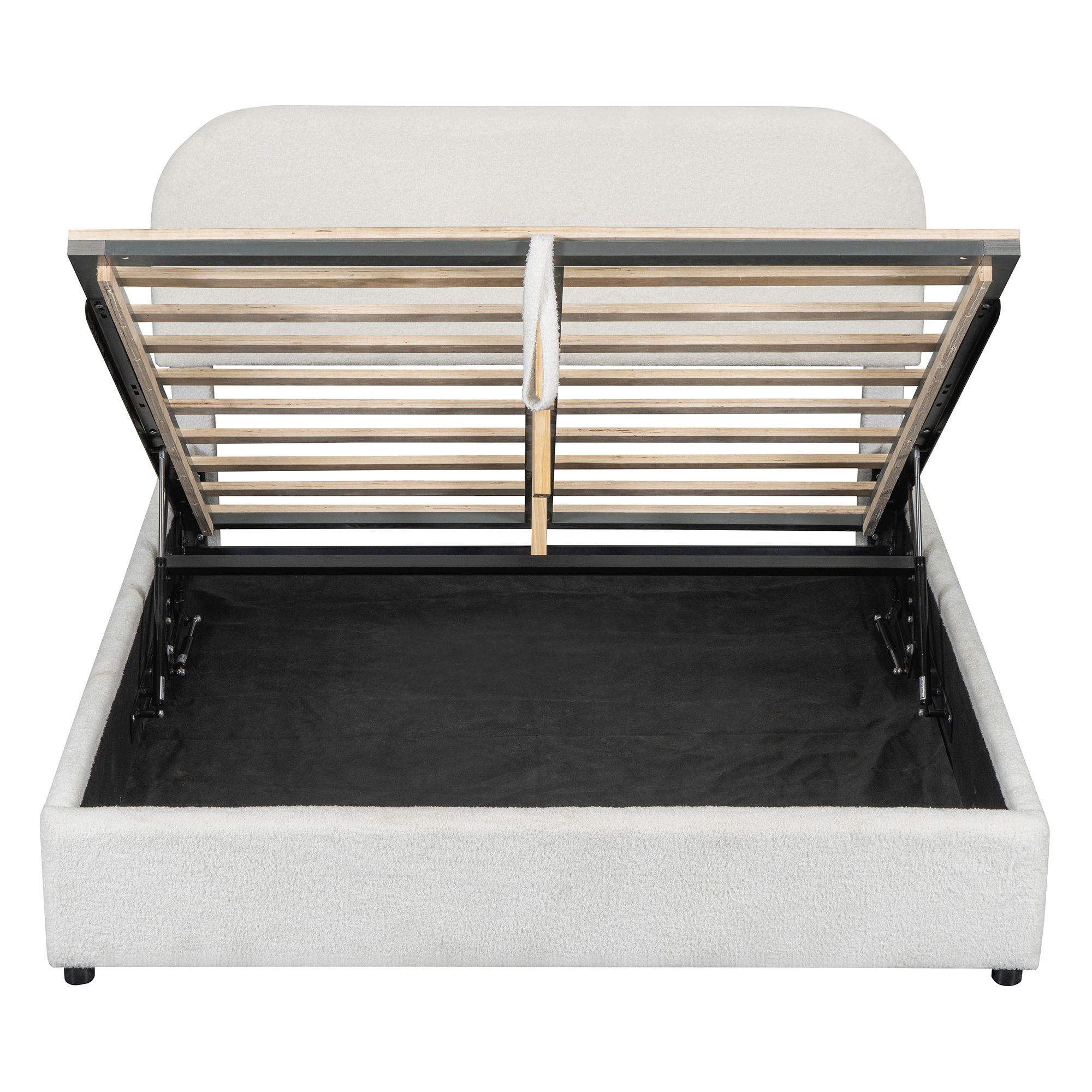 Upholstered Platform Bed With Hydraulic Storage System