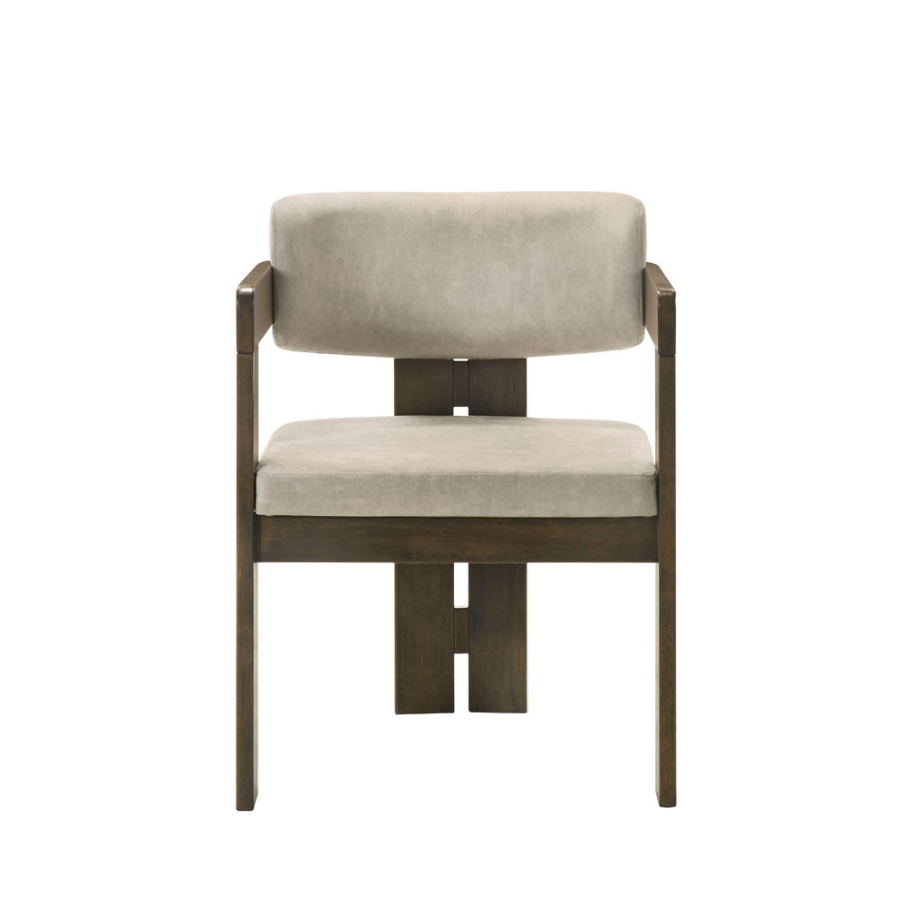 ACME Destin - Side Chair - Light Gray Fabric & Walnut Finish | Meri Furniture