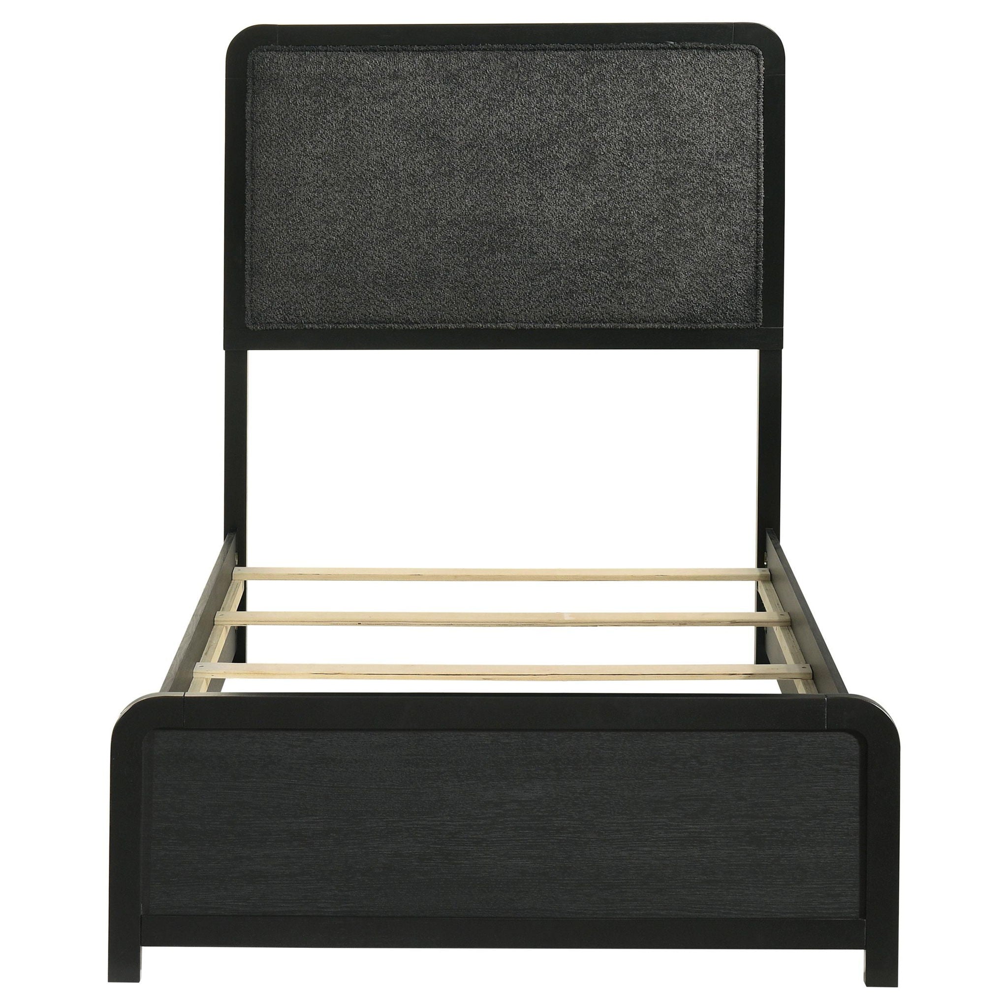 Cavelle 51-inch Upholstered Twin Panel Bed Black