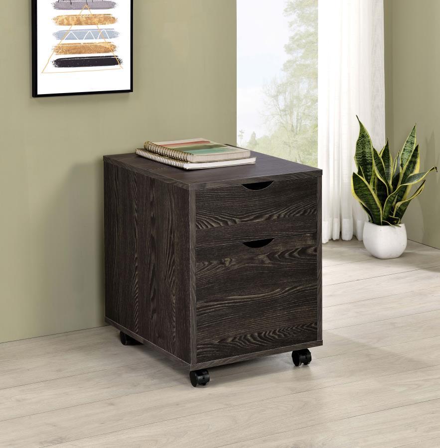 Coaster Fine Furniture Noorvik - 2-Drawer Home Office Mobile File Cabinet - Dark Oak | Meri Furniture