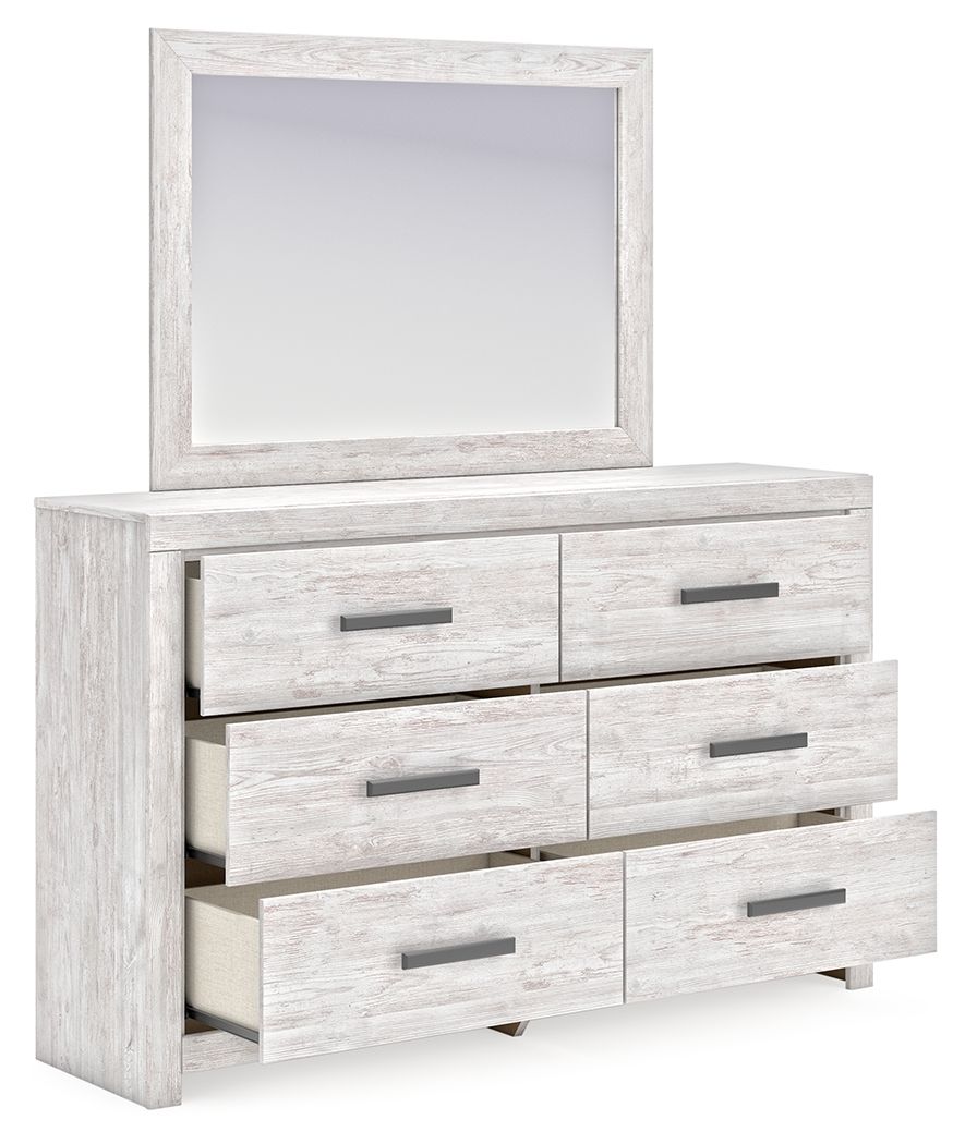 Signature Design by Ashley® Cayboni - Whitewash - Dresser And Mirror | Meri Furniture