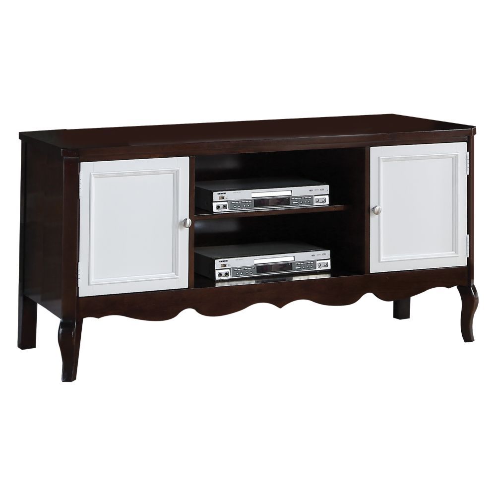 ACME Mathias - TV Stand - Walnut & White | Meri Furniture