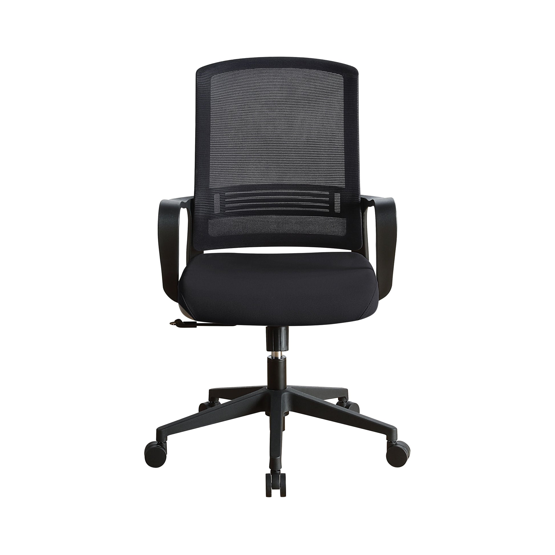 ACME •KD, Office Chair•Seat: Swivel (360 Degrees), and Adjustable Height•Padded Seat Cushion•Back Cushion w/Breathable Mesh Material•5-Star Base w/Casters•Seat Cushion Thickness: 2"•Fixed Armrest | Meri Furniture