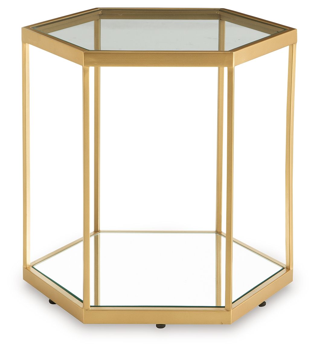 Signature Design by Ashley® Veerwick - Gold Finish - Accent Cocktail Table | Meri Furniture