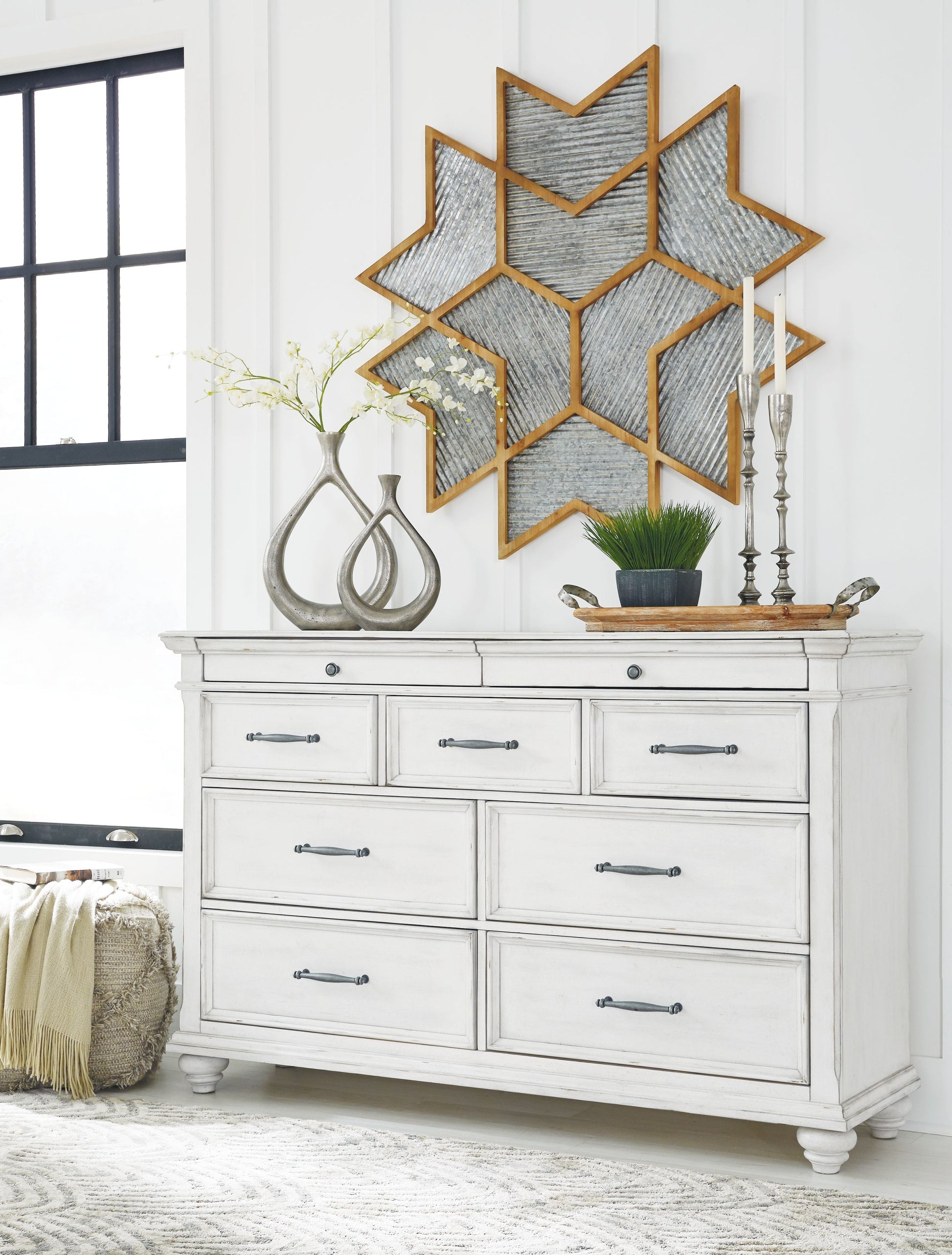 Ashley Furniture Kanwyn - Dresser, Mirror | Meri Furniture